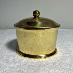 Heavy Vintage Oval Shaped Brass Lidded Container